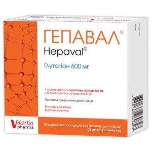 Гепавал, пор. для р-ну д/ін. 600мг  флак.з р-ком, №10