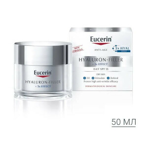 Eucerin Гіал-Філлер Денний крем проти зморщок для сухої та чутливої шкіри з SPF15, 50 мл.