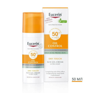 Eucerin Гель-крем сонцезахисний Sun Oil Control для обличчя з матуючим ефектом SPF 50+, 50 мл