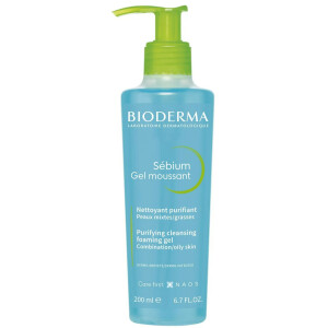 Bioderma Sebium Гель очищуючий для обличчя, для жирної та комбінованої шкіри, 200 мл