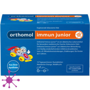 Ортомол Immun Junior directgranulat, гранули Малина-Лайм 30 днів