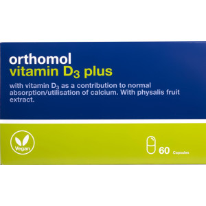 Ортомол Orthomol Vitamin D3 Plus - зміцнення кісткового скелета та структури кісток, капсули 60 днів