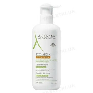 A-Derma Exomega Control лосьйон для обличчя і тіла пом'якшуючий знімає свербіж, 400 мл