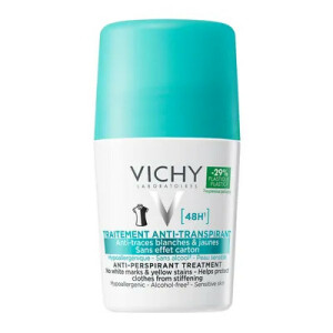 Vichy 48h Дезодорант-антиперспірант кульковий проти білих слідів та жовтих плям, 50 мл